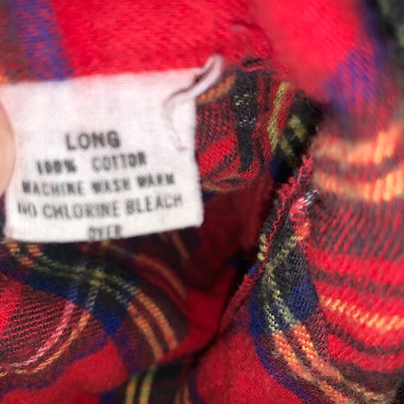 VTG LL Bean Shirt Womens Large (Long) Red Plaid Flannel Cozy Autumn Lumberjack - Picture 4 of 7